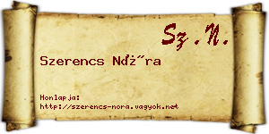 Szerencs Nóra névjegykártya