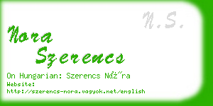 nora szerencs business card